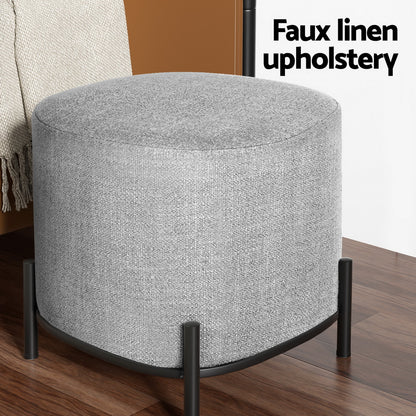 Artiss Ottoman Foot Stool Square Linen Grey - Cosy Abode