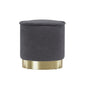 Artiss Ottoman Foot Stool Round Teddy Fabric Charcoal - Cosy Abode