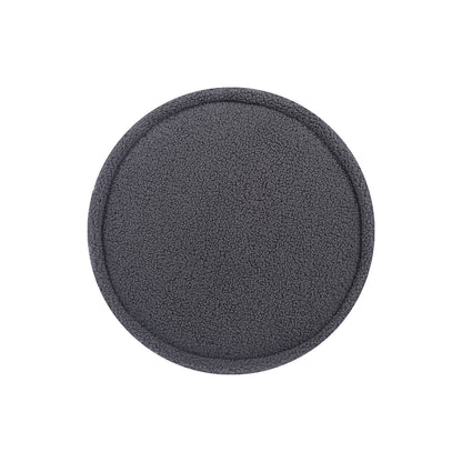 Artiss Ottoman Foot Stool Round Teddy Fabric Charcoal - Cosy Abode