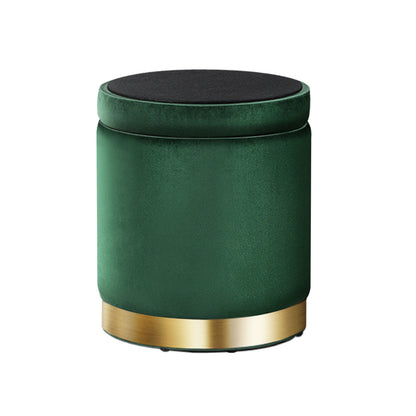 Artiss Ottoman Storage Foot Stool Round Velvet Green - Cosy Abode