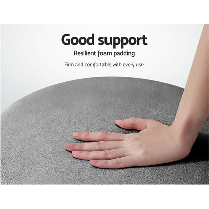 Artiss Ottoman Foot Stool Round Velvet Charcoal - Cosy Abode