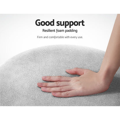 Artiss Ottoman Foot Stool Round Velvet Grey - Cosy Abode