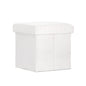 Artiss Ottoman Storage Foot Stool Square Teddy Fabric White - Cosy Abode