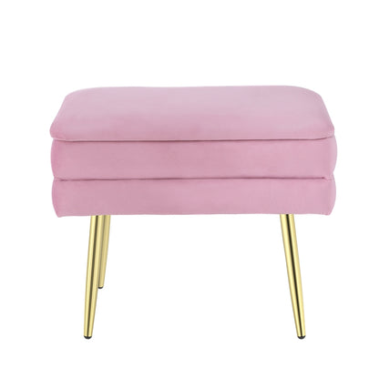 Artiss Ottoman Storage Foot Stool Velvet Pink - Cosy Abode