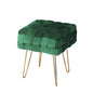 Artiss Ottoman Foot Stool Woven Velvet Green - Cosy Abode
