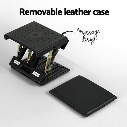 Artiss Foot Rest Stool Office Under Desk Fold Footrest Massage Cushion Pad Black - Cosy Abode