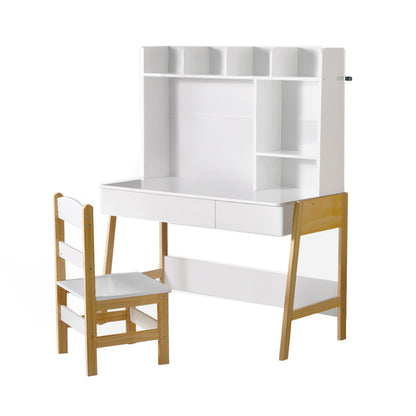 Keezi 2PCS Kids Table and Chairs Set Study Activity Toys Storage Desk Drawer - Cosy Abode
