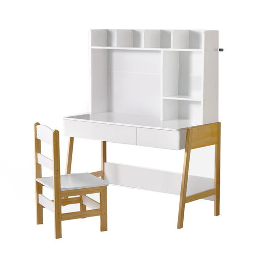 Keezi 2PCS Kids Table and Chairs Set Study Activity Toys Storage Desk Drawer - Cosy Abode