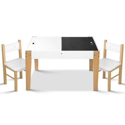 Keezi Kids Table Chair Set Children Storage Study Desk Toy Play Game Chalkboard - Cosy Abode