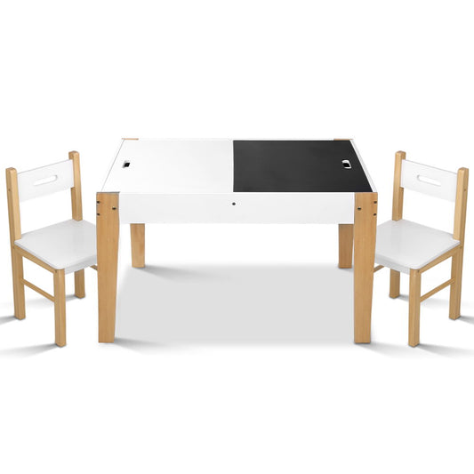 Keezi Kids Table Chair Set Children Storage Study Desk Toy Play Game Chalkboard - Cosy Abode