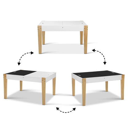 Keezi Kids Table Chair Set Children Storage Study Desk Toy Play Game Chalkboard - Cosy Abode