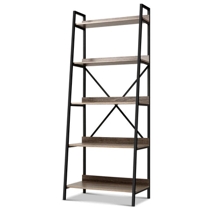 Artiss Bookshelf 5 Tiers - NOR Black and Oak - Cosy Abode
