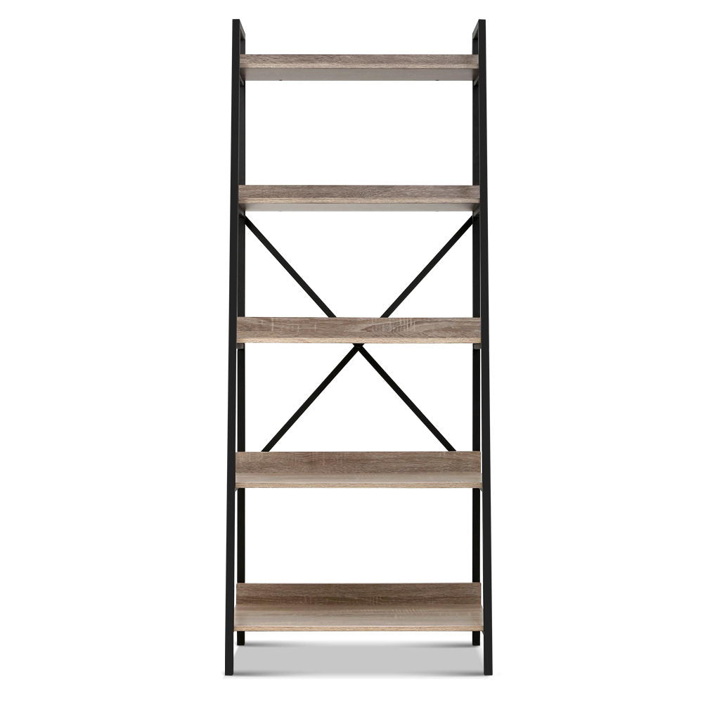 Artiss Bookshelf 5 Tiers - NOR Black and Oak - Cosy Abode