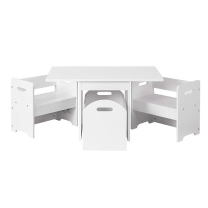 Keezi 3PCS Kids Table and Chairs Set Storage Toys Play Activity Desk - Cosy Abode
