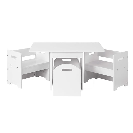 Keezi 3PCS Kids Table and Chairs Set Storage Toys Play Activity Desk - Cosy Abode