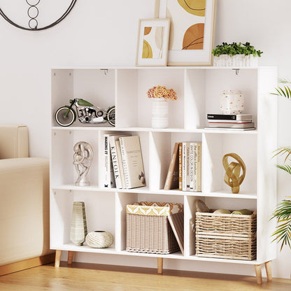 Artiss Bookshelf 3 Tiers 10 Cubes - CORA White - Cosy Abode