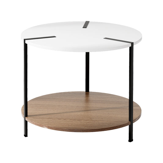 Artiss Coffee Table Side Table Round White Cedric - Cosy Abode