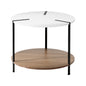 Artiss Coffee Table Side Table Round White Cedric - Cosy Abode