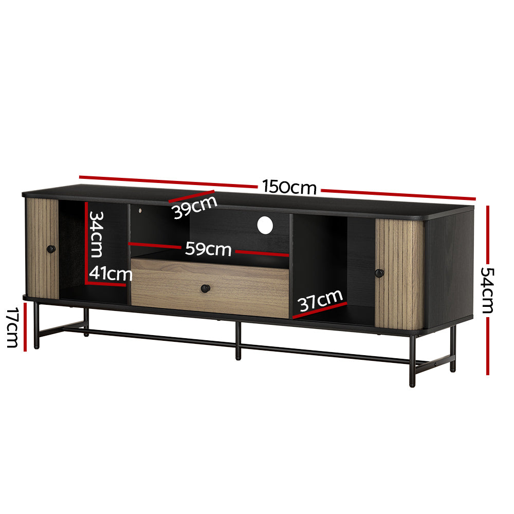 Artiss Entertainment Unit TV Cabinet 150CM Black Boris - Cosy Abode