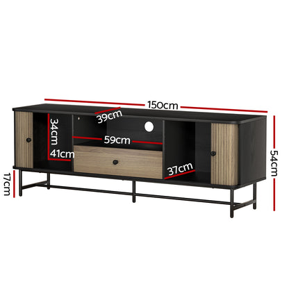 Artiss Entertainment Unit TV Cabinet 150CM Black Boris - Cosy Abode