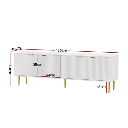 Artiss TV Cabinet Entertainment Unit Stand Storage 180CM White - Cosy Abode