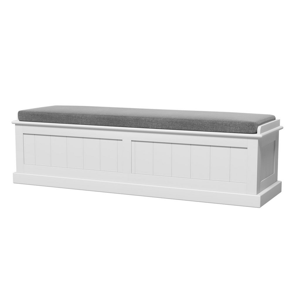 Artiss Storage Ottoman Blanket Box 140cm Fluted Grey - Cosy Abode