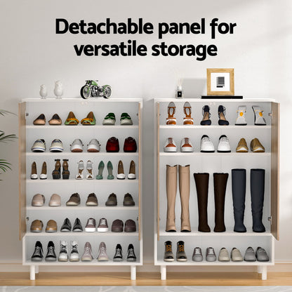 Artiss Shoe Rack Cabinet 24 Pairs 6-tier White - Cosy Abode