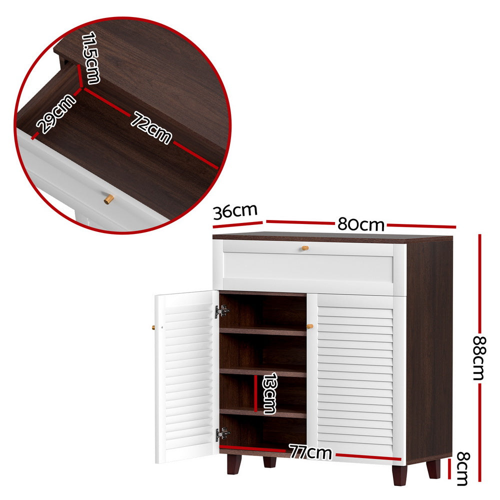 Artiss Shoe Rack Cabinet Shoes Storage Drawer 16 Pairs - Cosy Abode