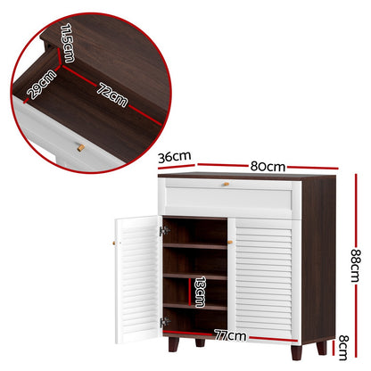 Artiss Shoe Rack Cabinet Shoes Storage Drawer 16 Pairs - Cosy Abode