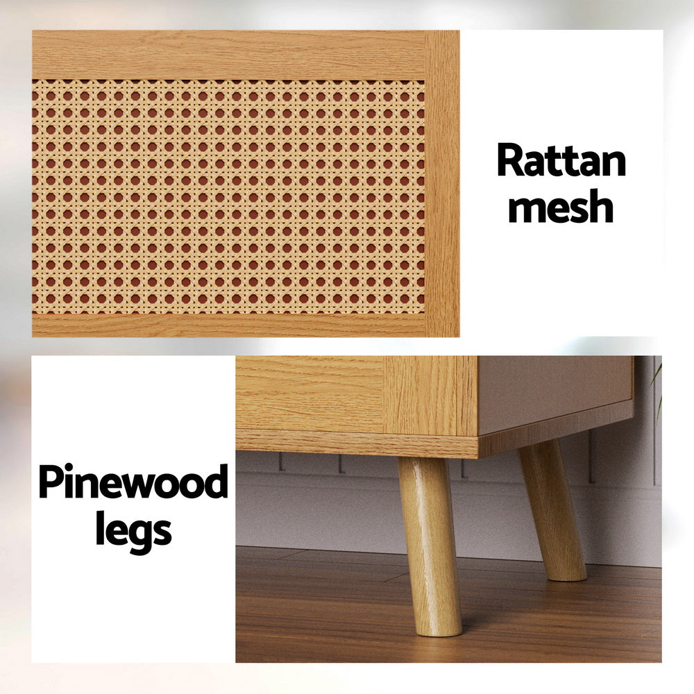 Artiss Shoe Bench Up to 10 Pairs Rattan Starlyn - Cosy Abode