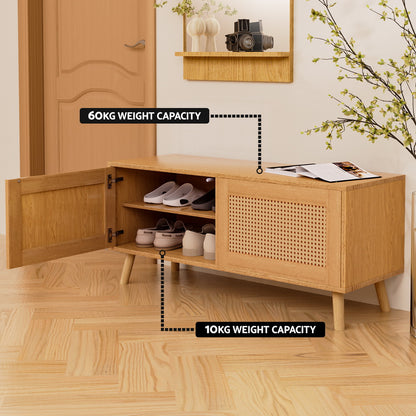 Artiss Shoe Bench Up to 10 Pairs Rattan Starlyn - Cosy Abode