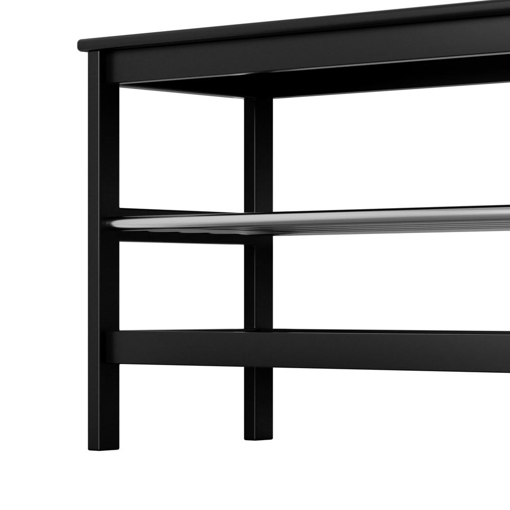 Artiss Shoe Rack Cabinet Bamboo Bench 10 Paris Black - Cosy Abode