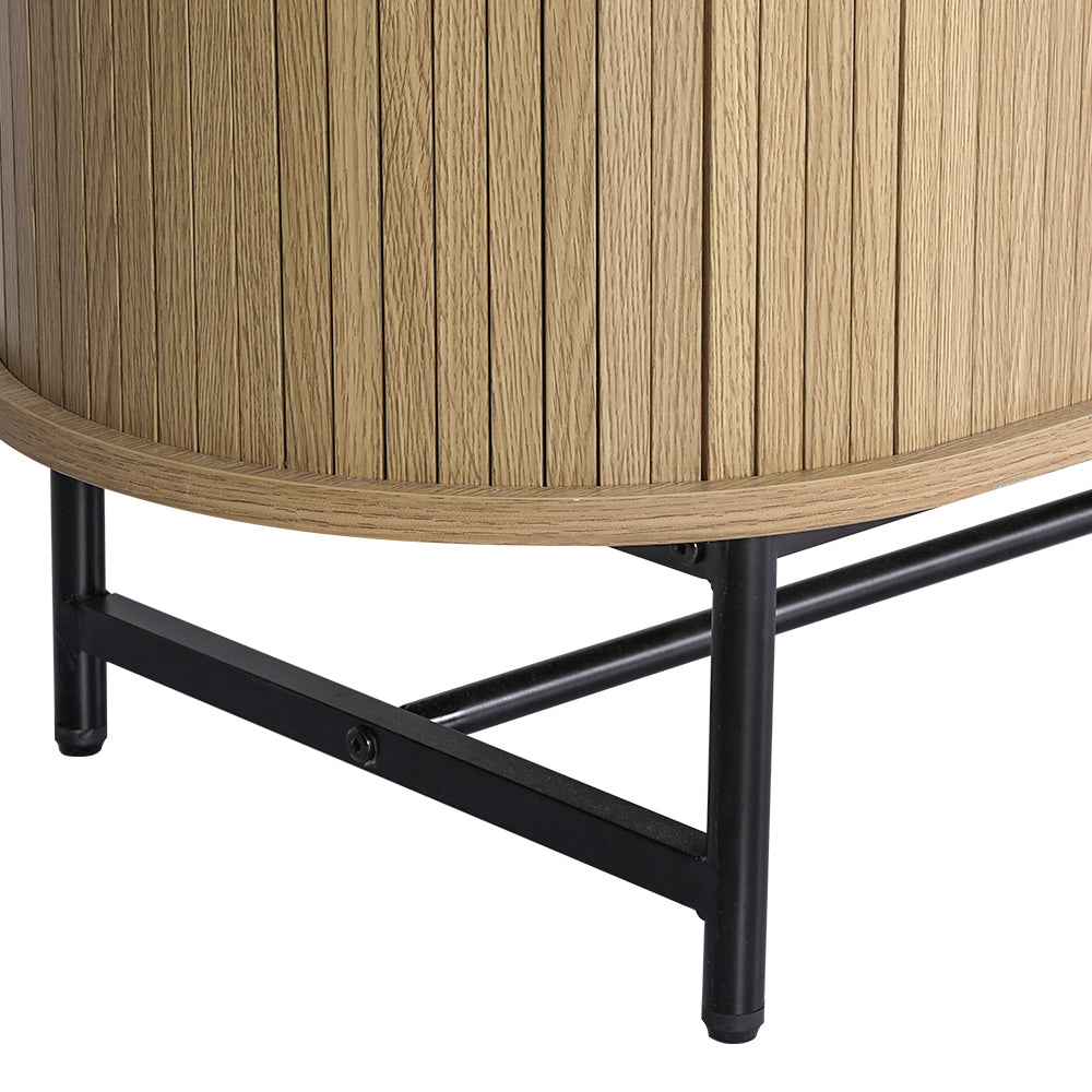 Artiss Buffet Sideboard Cupboard Cabinet Sliding Doors Pantry Storage Oak PIIA - Cosy Abode