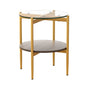 Artiss Coffee Table 45CM Round Tempered Glass Carol - Cosy Abode