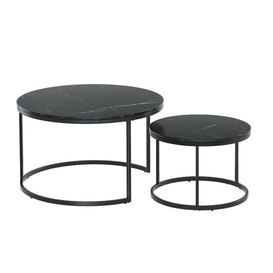 Artiss Nesting Coffee Table Set of 2 Marble Effect Tika - Cosy Abode