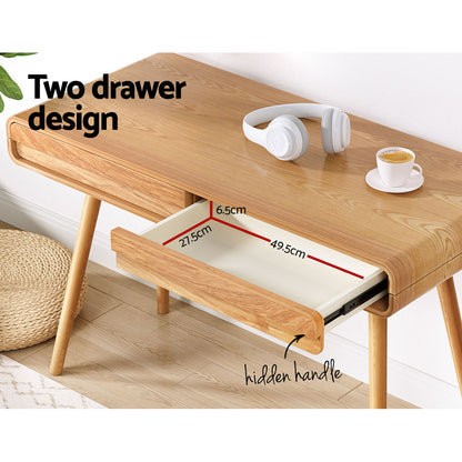 Artiss Computer Desk Drawer Natural Wood 100CM - Cosy Abode