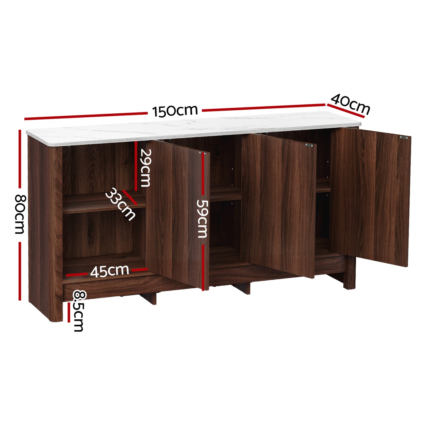 Artiss Buffet Sideboard Cabinet Marble Style Tabletop - Cosy Abode
