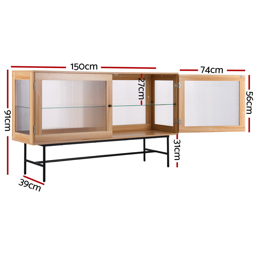 Artiss Buffet Sideboard Double Doors - Oak - Cosy Abode