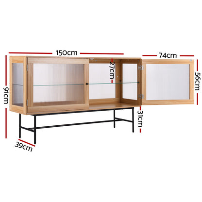 Artiss Buffet Sideboard Double Doors - Oak - Cosy Abode
