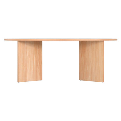 Artiss Coffee Table Oval 110CM Pine Alva - Cosy Abode