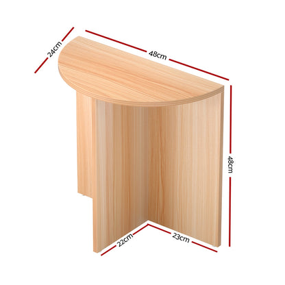 Artiss Coffee Table Semi-circle 48CM Pine Elva - Cosy Abode