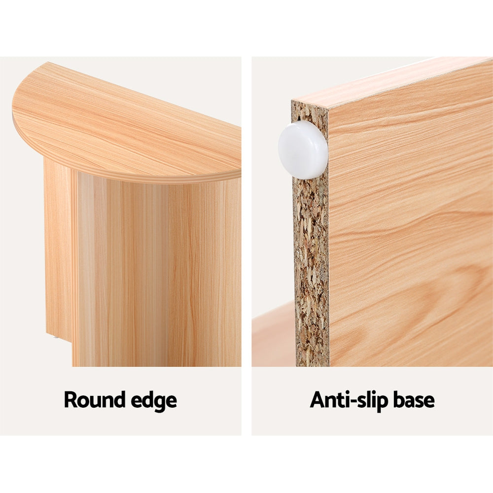 Artiss Coffee Table Semi-circle 48CM Pine Elva - Cosy Abode