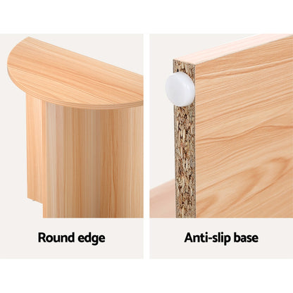 Artiss Coffee Table Semi-circle 48CM Pine Elva - Cosy Abode