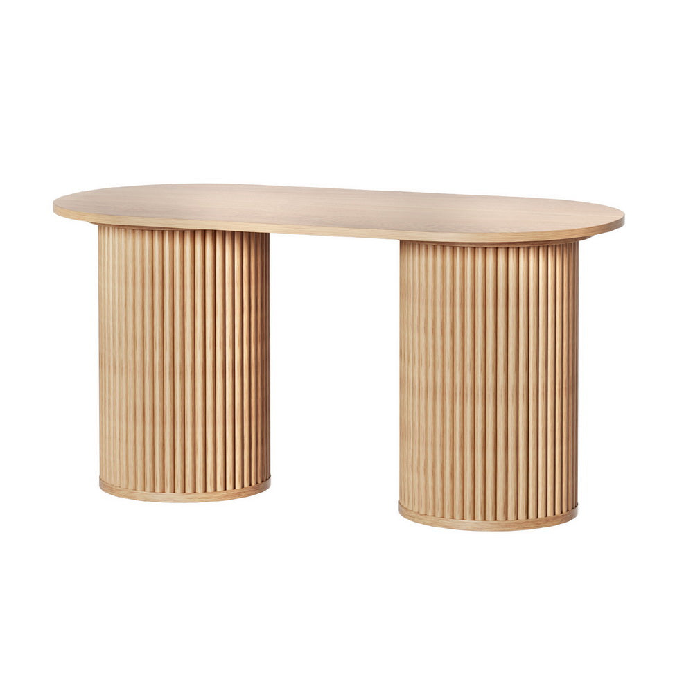 Artiss Coffee Table Oval 100CM Pine Samuel - Cosy Abode