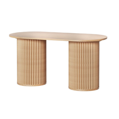 Artiss Coffee Table Oval 100CM Pine Samuel - Cosy Abode