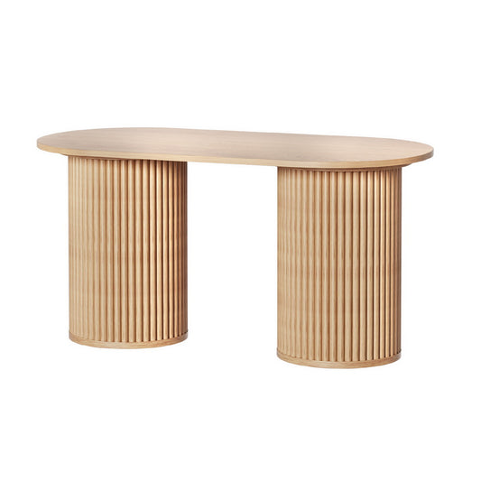 Artiss Coffee Table Oval 100CM Pine Samuel - Cosy Abode