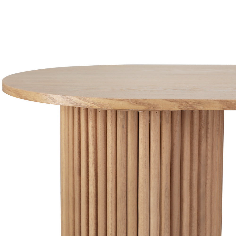 Artiss Coffee Table Oval 100CM Pine Samuel - Cosy Abode