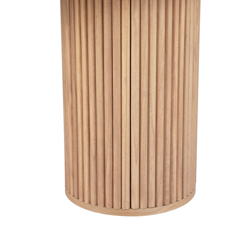 Artiss Coffee Table Oval 100CM Pine Samuel - Cosy Abode