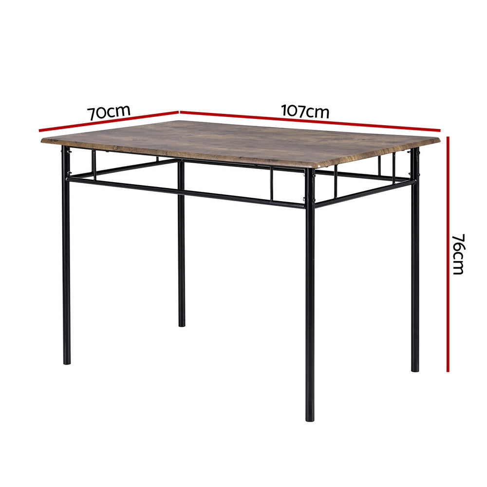 Artiss Dining Table and Chairs Set 5PCS Industrial Wooden Metal Desk Walnut - Cosy Abode
