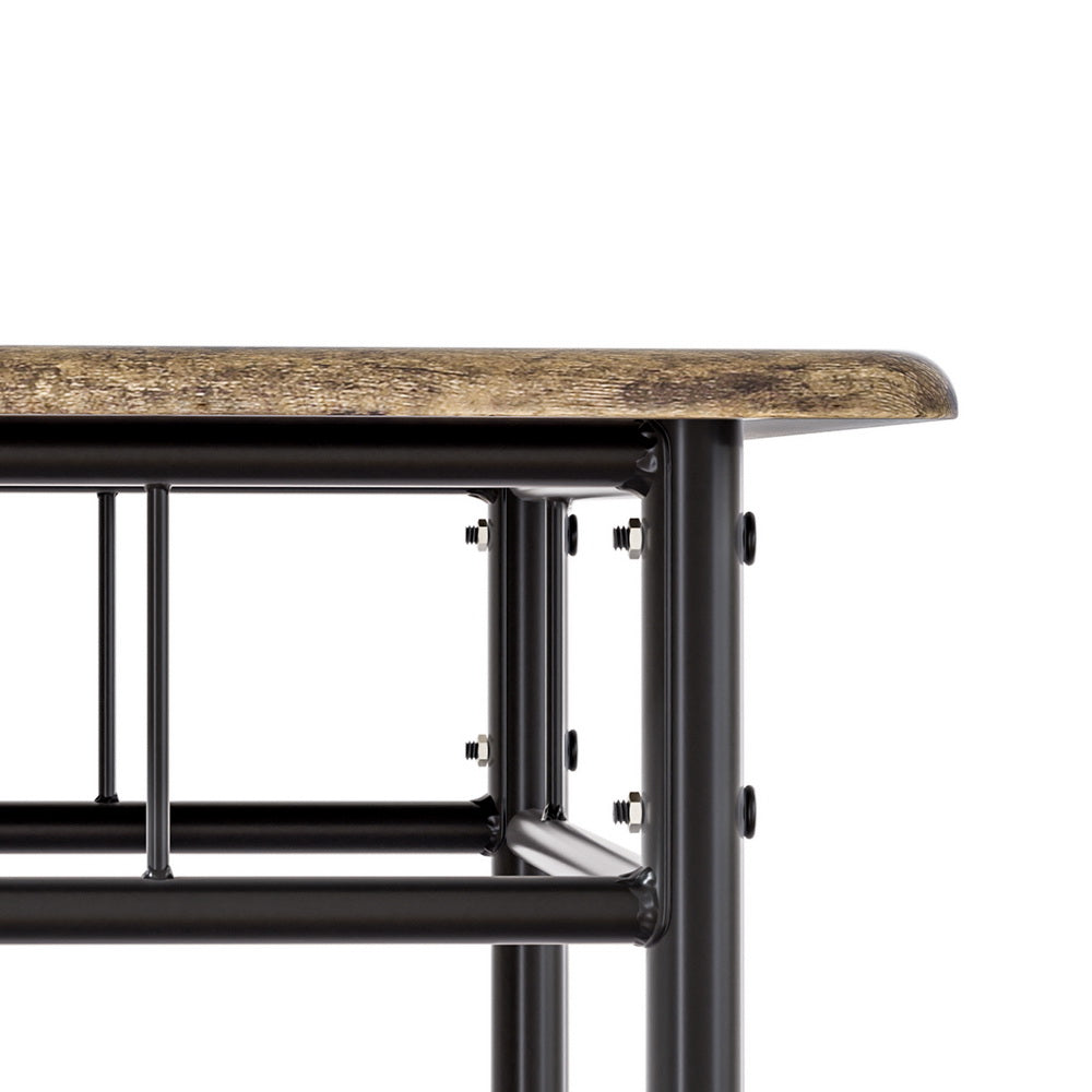 Artiss Dining Table and Chairs Set 5PCS Industrial Wooden Metal Desk Walnut - Cosy Abode